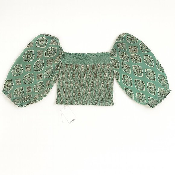 Commense Tops - Commence Smocked Puff Sleeve Top | Size S | NWT